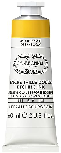 Charbonnel Kupferdruckfarben, hochpigmentierte Tiefdruckfarbe, ausgezeichnete Lichtechtheit, Vegan, lebendige Farben, alterungsbeständig, 60ml Tube - Dunkelgelb