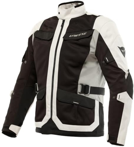 Dainese - Desert Tex Jacket, Sommer Motorradjacke, Leichtes Technisches Gewebe, Schulter Und Ellbogenprotektoren, Motorradjacke Für Herren, Peyote/Schwarz/Steeple Gray, 56