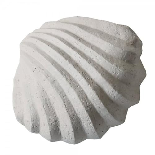 Cooee Design - Dekofigur -Sculpture The Clam Shell - Muschel - Beton - Farbe: weiß - 13 x 11 x 5,5 cm