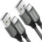 etguuds USB C Cable [2Pack 60CM], USB A to USB C Charger Cable Fast Charging USB-Type C Lead Braided for Samsung Galaxy S23 S21 S20 S10 S9 S8 Plus S10E (Grey)