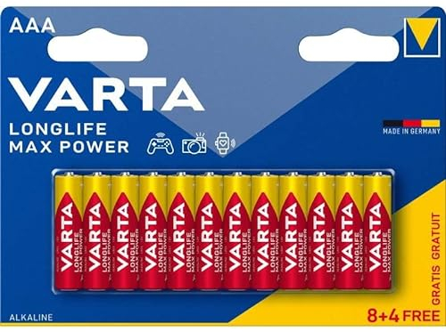 Alcalines Marque VARTA Modèle VARTA LONGLIFE Max Power AAA X8+4 gratuites