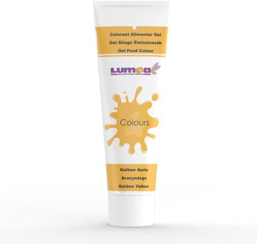 Lebensmittelfarbe Gel, 30g, Tube für Fondant, Marzipan etc. Backzubehör Tortendekoration (Goldgelb)