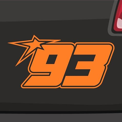 Generisch Startnummer 93 Aufkleber Raceing Start Sticker Auto Zahl MTB Motorrad 10x5cm Farbe: Orange