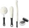 BokWin Lot de 3 brosses de nettoyage flexibles pour carafe de vin avec boules de nettoyage pour verres, gobelets, flûtes à champagne (noir)