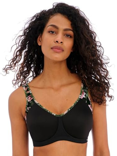 Freya Active Sonic Geformt J-Haken Sports BH Dschungel Schwarz 30GG