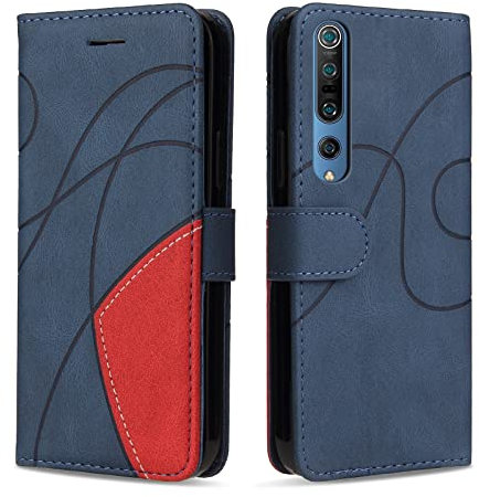 KKEIKO Hülle für Xiaomi MI 10 / MI 10 Pro, PU Leder Handyhülle mit kartenfach, Magnetisch Klappbar Brieftasche Schutzhülle für Xiaomi MI 10 / MI 10 Pro, Blau