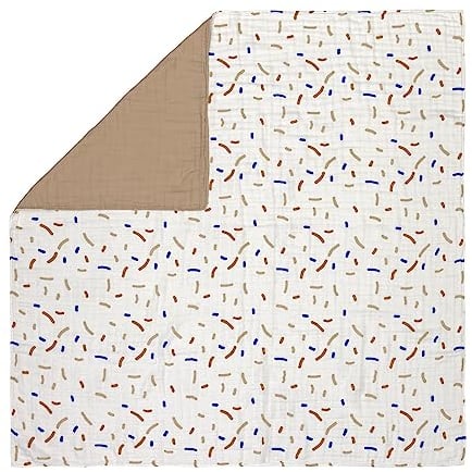 LÄSSIG Babydecke Wickeldecke Kuscheldecke kuschelig weich atmungsaktiv/ Heavenly soft Blanket Little Mateys Sprinkles royal blue