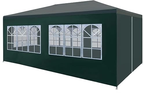 Camerina Partyzelt 3x6 m Grün Faltpavillon Wasserdicht Stabil Faltbar Pavillon 3x6 Wasserdicht Stabil