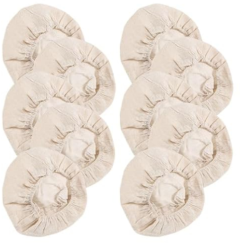 Povxlum 10pcs 23 * 8.5cm Bread Proofing Baskets Cloth Liner, Oval Rattan Baking Dough Basket Cover Liner, Fermentation Basket Linen Liners for Baking Supplies