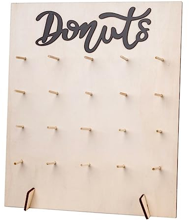 Donut Stand, 19x15 Zoll Holz Donut Wall Display Stand, Donut -Halter für Party, Hochzeit, Event Geburtstagsgebrauch (Stil 2)