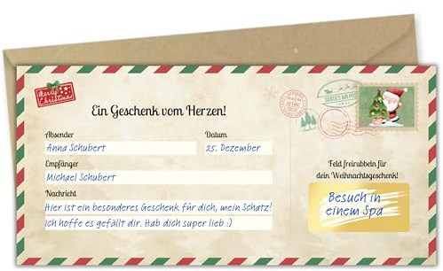 Milijou | Weihnachtskarte mit Rubbelaufkleber | Rubbelkarte, Weihnachten, Überraschungsgeschenk, Gutscheinkarte, Personalisierung, Reise, Gutschein, Einladung, Geburtstag, Flugticket