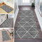 QQrunner Küchenteppich rutschfest Läufer Flur 110x200CM Teppichläufer Modern Grau Waschbar Meterware Schlafzimmer Korridor Teppichläufer Lang, Länge Anpassbare, 60-120cm Breit