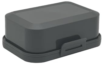 ENGELLAND 1 beurrier empilable avec couvercle et fermeture à clic, anthracite/anthracite, boîte en plastique, cloche à beurre, sans BPA, multi-usage, robuste