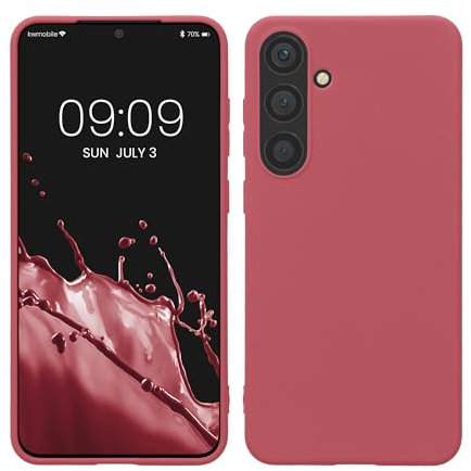 kwmobile Funda para Samsung Galaxy S24 Plus Carcasa - Case TPU y Silicona Ultrafino - Cover antigolpes con Bordes elevados - Apto para Carga inalámbrica - Rosa Oscuro