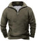 KONG JIMFAN Hoodie Decken Hoodie Original Sun Hoodie Santa Hoodie Rollkragenpullover Herren Hoodie Faserpelzjacke Winter Jacket Men Skipullover Beige Strickjacke(Armeegrün,L)