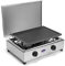 CFParker Fornello 2 fuochi a gas METANO in acciaio inox con piano estraibile corrredato di piastra in alluminio Made in Italy- FO200ACCGPm
