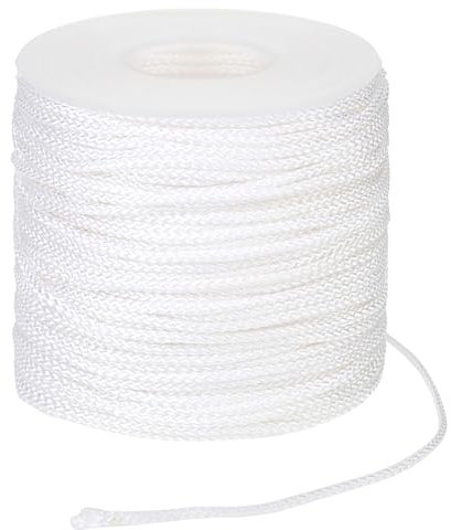 KALIONE Weiße, geflochtene Rolloschnur, 1,8 mm, Rollos, Seil, Fensterrolloschnur, Zugschnur, Jalousien, Hebeseil für Aluminium-Jalousien, Schattenreparatur, 572305_1_bAhe6BnJy