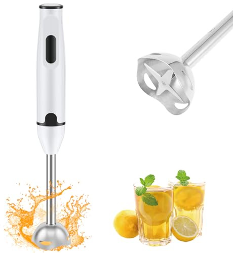 PandaHug Stainless Steel Hand Blender, Electric Stick Blender, Household Handheld Immersion Blender with Stainless Steel Blade, Kitchen Gadget Blender Stick for Soup Smoothie Puree Sauce Juice