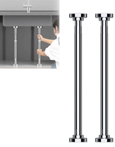 XRRJFYH 2 Piezas Varilla de Soporte para Lavabo Bajo Encimera Poste de Soporte Telescópico Desmontable Accesorios Fregadero de Acero Inoxidable (Size : 60~100cm/23.6~39.4in)