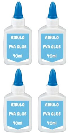 PVA Glue 4-Pack Set - Non-Toxic Crafting Adhesive for Kids - Washable and Solvent-Free - 40ml Bottles