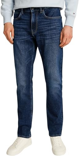 Tommy Hilfiger Herren Straight Denton Jeans Washes Gerade, Denim (Dark Blue), 38W / 32L