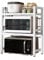 Multibao Expandable Microwave Shelf, 3 Tier Microwave oven Rack Stand Storage Holder Kitchen Corner Shelf Desktop Printer Shelf Rack, Bakers Rack (White)