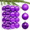 Taeku Weihnachtskugeln Baumschmuck, 24 Stück Weihnachtsbaumschmuck Set Kunststoff Weihnachtskugeln Ornamente Christbaumkugeln Ø 6 cm (Violett)