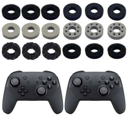 OIGWBPH 18 Stück Assist Ringe Kompatibel mit PS5,Thumbstick Stoßdämpfer,Steam Deck,PS4,Xbox Series X/S,Xbox One,Switch,Switch OLED,Switch Pro Controller Zielhilfe mit 4 Verschiedener Härtegrad