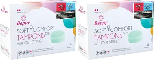Asha Beppy Soft Comfort Tampons 8 Pièces Sec (Lot de 2)