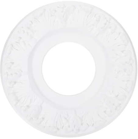 PATIKIL Ceiling Medallion, 10 OD x 4 ID PU Decorative Ceiling Light Medallion Chandelier Medallion 3D Carving Ceiling Light Cover Plate for Ceiling Light Fixtures Fans, White