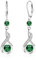 ALEXCRAFT Leaveback Drop Ohrringe Silber 925 Hängend Creolen Damen Klein mit Grün Zirkonia Silver Dangle Earrings for Women für Frauen Freundin Mama
