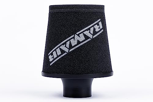 Ramair Large Foam Filter Aluminium Base 90mm OD Black with Silicone Coupler