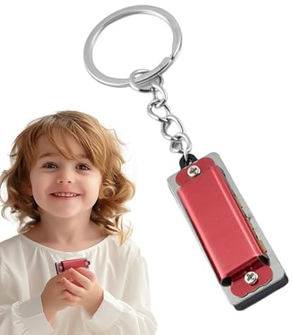 Mundharmonica Key Ring - Miniatur -Mundharmonika -Schlüsselkette, Mini-Mundharmonika-Halskette | Blues-Mundharmonika in C-Dur. Blues-Harfe für Anfänger und Kinder