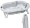LinaSmile® Baby-Badewanne mit Thermometer, Gestell und Kissen - rutschfest und faltbar - 0-2 Jahre - Grau