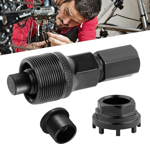 LEKEFETO Fahrrad Lockring Tool, Kurbelabzieher Fahrrad, 42mm Fahrrad Tretlager Werkzeug mit 1 Satz Kurbel Entferner Fahrrad & 8-Stufen-Innenlagerschalen, Tretlager Abzieher, für Viele Fahrradtypen