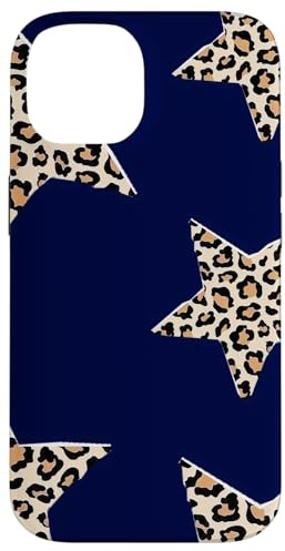 Navy Blue Leopard Star Cheetah Print Y2K Star Case for iPhone 14
