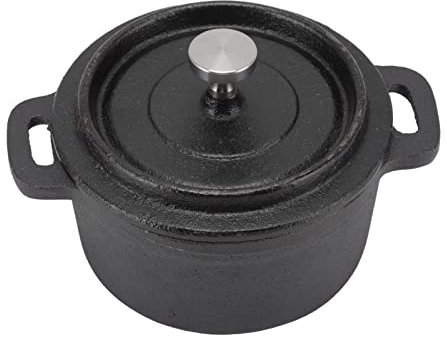 Doppeltraditiona Verdickte Ergonomische Griffdämmung Gusseisen Kochtopf mit Deckel Durchmesser 20 Cm Holländer Ovencast Eisentopf mit Lidcast Iron Cooking Potcast Eisen -Topf (Durchmesser 10 cm)
