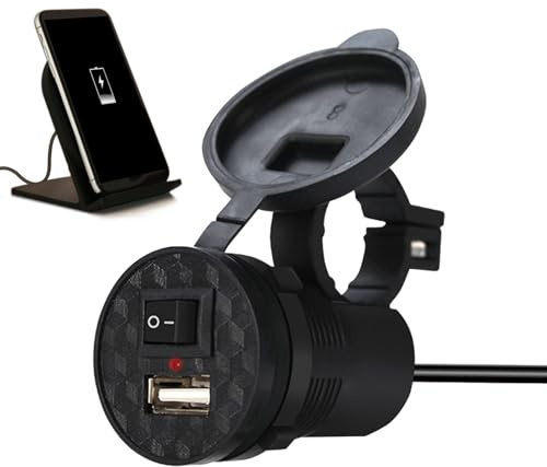 USB -Motorrad -Ladegerät - 1,5A Schnellladungsadapter für Telefone | Lenkermontage-Steckdose für elektrische Roller, Motorräder, E-Bikes | Universeller Ladeanschluss für Mobilgeräte, Navigation und Ou