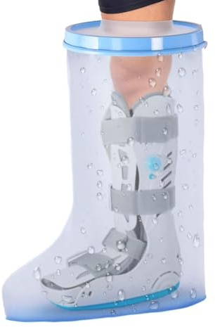 Giyofom Schutzhülle für Gips, extra groß und wasserdicht, für Dusche, mit rutschfestem Boden, für Gipsschutz am Bein, für chirurgische Wunden am Bein