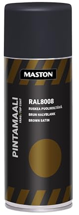 Maston 3668008S Top Coat Spray Paint 400ml 0.4L Satin Brown RAL8008 Acrylic