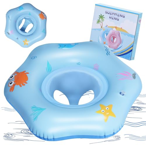 Oziral Flotador para bebé de 1 a 3 años de Edad, Asiento de natación para niños, Flotadores para Bebes 12-36 Meses, Juguete Inflable para niños, Flotador para Piscina Azul