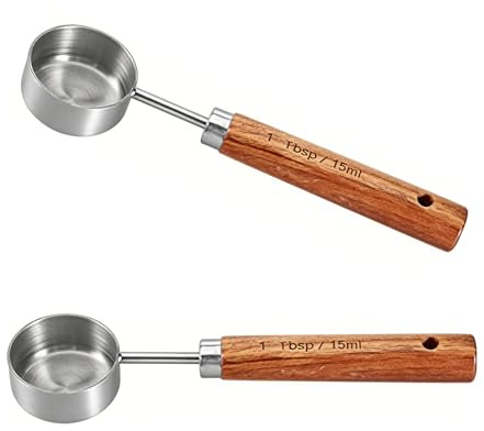 2 Pcs Tablespoon Measuring Spoon, Cups and Spoons Set, Stackable Stainless Steel Handle Accurate Tablespoon Measuring Dry and Liquid Ingredients Small Teaspoon with Plastic Head