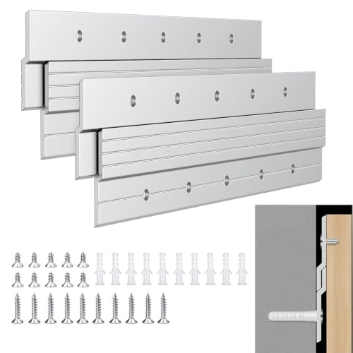 2 Paia Ganci a Incastro Francese, 30 cm Portata 36 kg Z Alluminio Resistente Appendi Quadri, Ganci per Quadri Pesanti con Viti per Telai, Foto, Specchi, Testate, Pannelli e Scaffali Pesanti