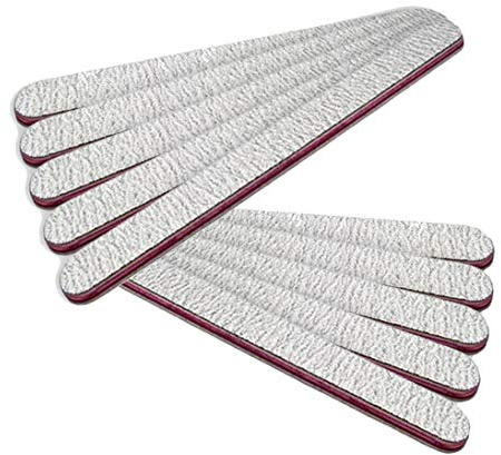 Professional Zebra Nail File Set, Straight, Grit: 180/100, Pack of 10