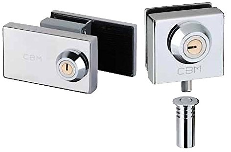 Cerradura suelo y cerradura media altura CBM para puerta de cristal. Misma llave.