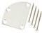 Electric Guitar Curved Cutaway Semi Round Neck Joint Back Mounting Plate for Fender Stratocaster Telecaster Guitar or Bass 4 Holes with Screws Pack of 1Set (Chrome)