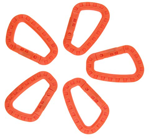 perfk 5pcs Karabiner Schlüsselanhänger, Orange
