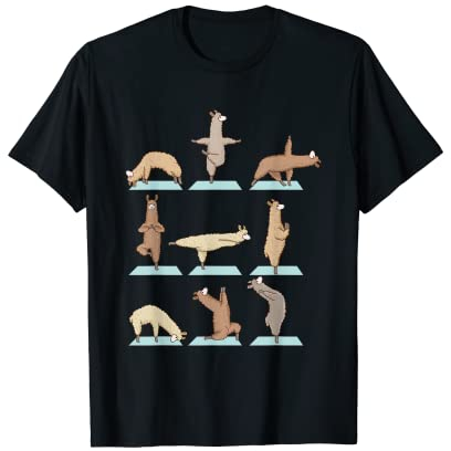 Kostüm Tiere Oberteile Damen Unisex Cartoon Yoga-T-Shirt mit U-Ausschnitt und Kurzarm S Schwarz