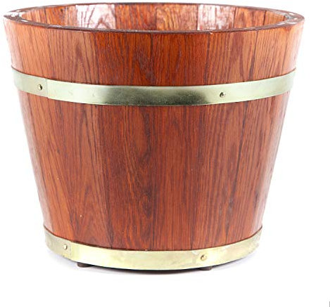 Holzfee Pflanzkübel Premium Eiche Ø 31 x 25 cm (Cherry)