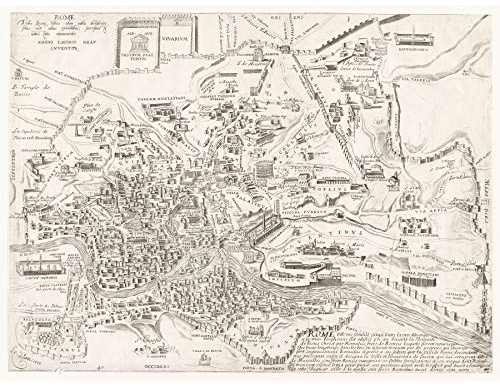 Artery8 Map Ligorio 16th Century Ancient Rome City Plan Extra Large XL Wall Art Poster Print Karte Uralt Rom Stadt Wand Poster drucken